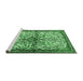 Sideview of Machine Washable Persian Emerald Green Traditional Area Rugs, wshtr4021emgrn