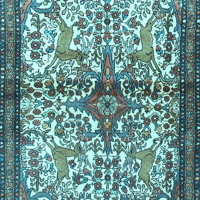 Machine Washable Persian Light Blue Traditional Rug, wshtr4021lblu