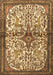 Machine Washable Persian Brown Traditional Rug, wshtr4021brn