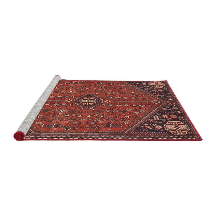 Sideview of Machine Washable Traditional Rust Pink Rug, wshtr4022