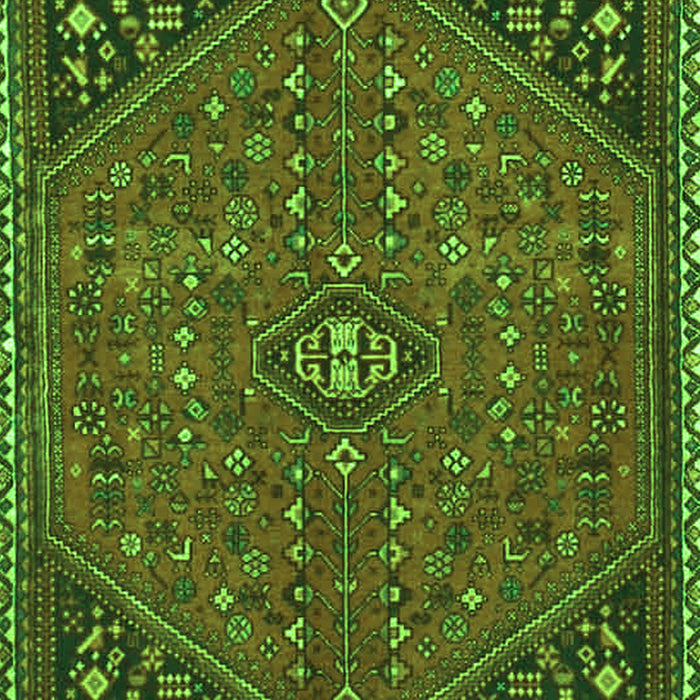 Serging Thickness of Machine Washable Persian Green Traditional Area Rugs, wshtr4022grn