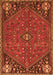 Serging Thickness of Machine Washable Persian Orange Traditional Area Rugs, wshtr4022org