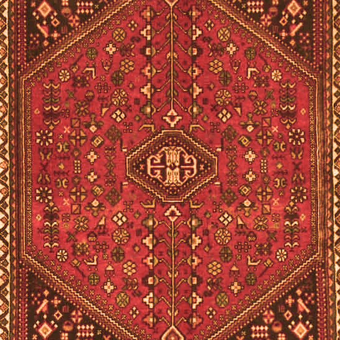 Serging Thickness of Machine Washable Persian Orange Traditional Area Rugs, wshtr4022org