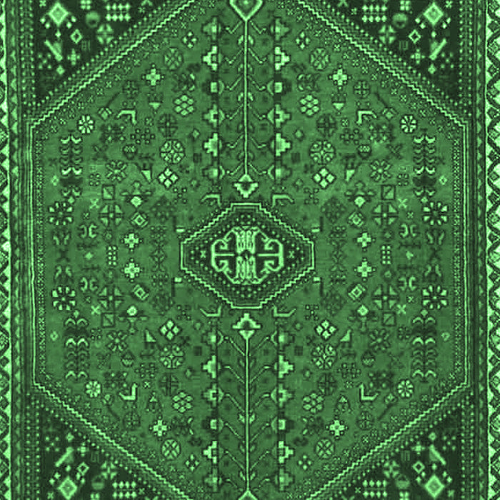 Machine Washable Persian Emerald Green Traditional Area Rugs, wshtr4022emgrn