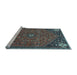 Sideview of Machine Washable Persian Light Blue Traditional Rug, wshtr4022lblu