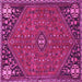 Square Persian Pink Traditional Rug, tr4022pnk