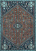 Machine Washable Persian Light Blue Traditional Rug, wshtr4022lblu