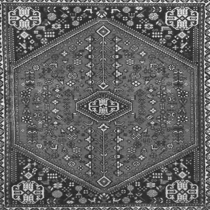 Round Machine Washable Persian Gray Traditional Rug, wshtr4022gry