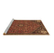 Sideview of Machine Washable Persian Brown Traditional Rug, wshtr4022brn