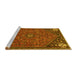 Sideview of Machine Washable Persian Yellow Traditional Rug, wshtr4022yw