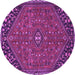 Round Persian Purple Traditional Rug, tr4022pur