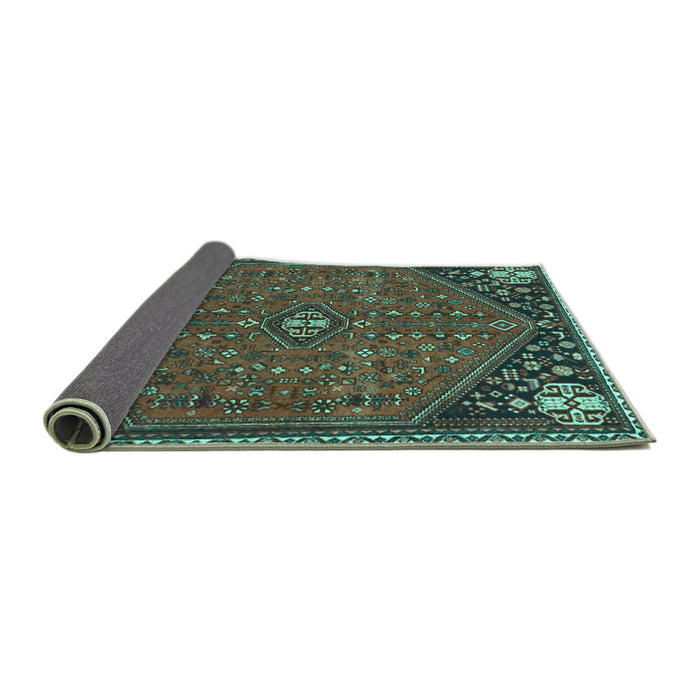 Sideview of Persian Turquoise Traditional Rug, tr4022turq