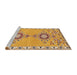 Sideview of Machine Washable Traditional Red Rug, wshtr4023