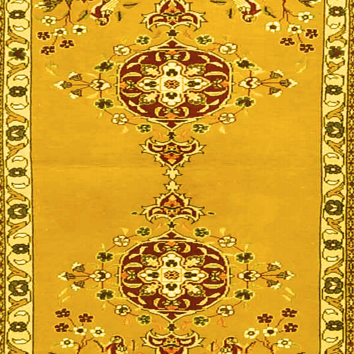 Machine Washable Persian Yellow Traditional Rug, wshtr4023yw