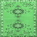 Square Persian Emerald Green Traditional Rug, tr4023emgrn
