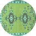 Round Persian Turquoise Traditional Rug, tr4023turq