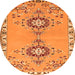 Machine Washable Persian Orange Traditional Area Rugs, wshtr4023org