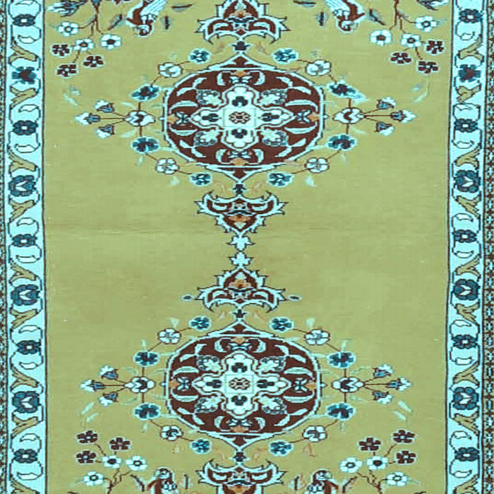 Machine Washable Persian Light Blue Traditional Rug, wshtr4023lblu