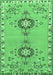 Machine Washable Persian Emerald Green Traditional Area Rugs, wshtr4023emgrn