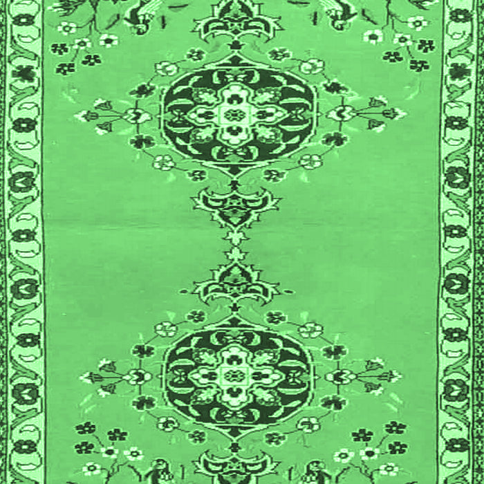 Machine Washable Persian Emerald Green Traditional Area Rugs, wshtr4023emgrn