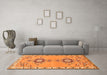 Machine Washable Persian Orange Traditional Area Rugs in a Living Room, wshtr4023org