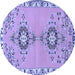 Round Persian Blue Traditional Rug, tr4023blu