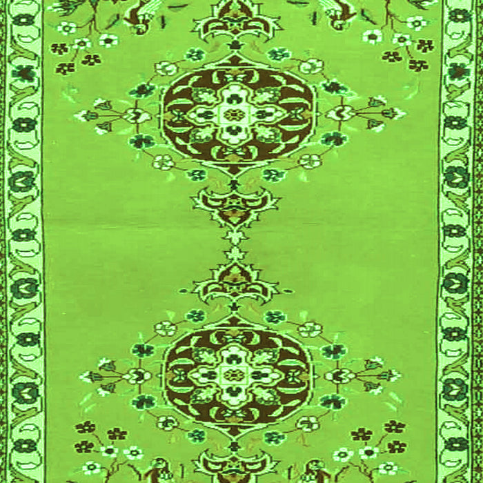 Serging Thickness of Machine Washable Persian Green Traditional Area Rugs, wshtr4023grn