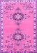 Machine Washable Persian Purple Traditional Area Rugs, wshtr4023pur