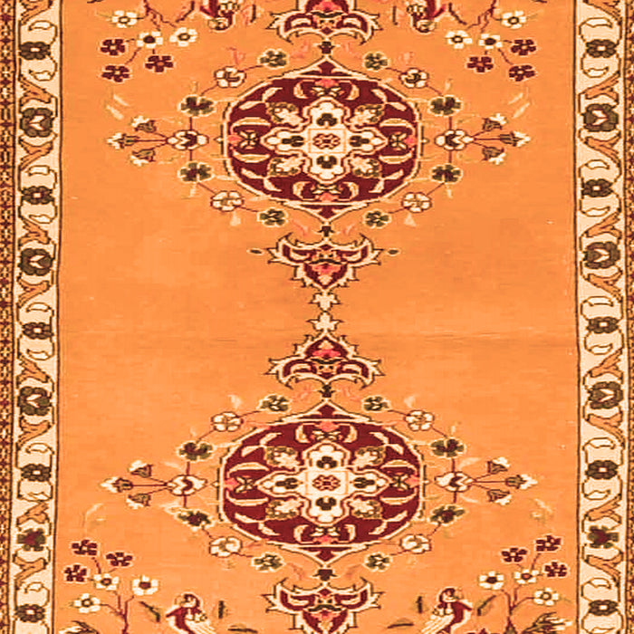 Serging Thickness of Machine Washable Persian Orange Traditional Area Rugs, wshtr4023org