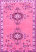 Machine Washable Persian Pink Traditional Rug, wshtr4023pnk