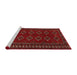 Sideview of Machine Washable Traditional Brown Red Rug, wshtr4024