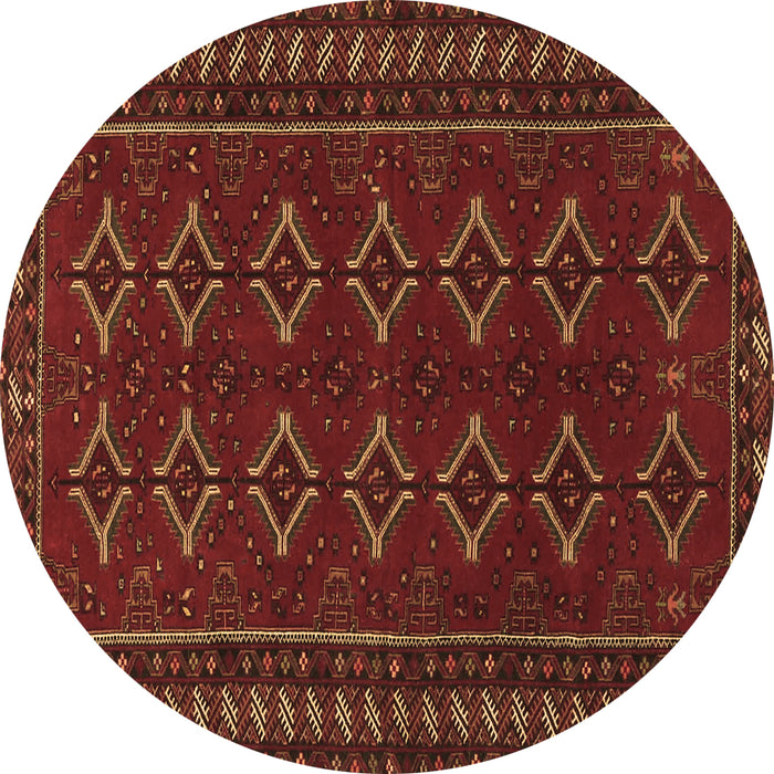 Round Persian Brown Traditional Rug, tr4024brn