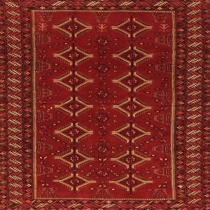 Round Machine Washable Persian Orange Traditional Area Rugs, wshtr4024org