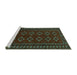 Sideview of Machine Washable Persian Turquoise Traditional Area Rugs, wshtr4024turq