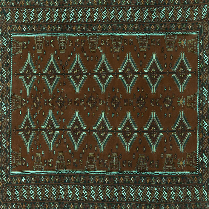 Square Machine Washable Persian Turquoise Traditional Area Rugs, wshtr4024turq