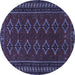 Round Persian Blue Traditional Rug, tr4024blu