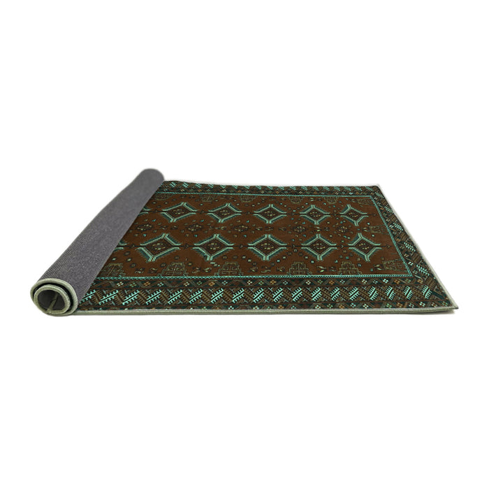 Sideview of Persian Turquoise Traditional Rug, tr4024turq
