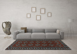 Machine Washable Persian Light Blue Traditional Rug in a Living Room, wshtr4024lblu