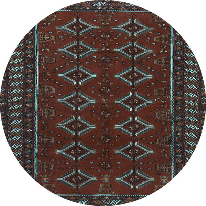 Round Machine Washable Persian Light Blue Traditional Rug, wshtr4024lblu