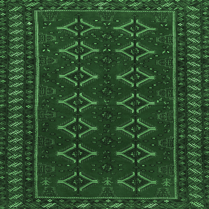 Square Persian Emerald Green Traditional Rug, tr4024emgrn