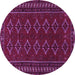 Round Persian Purple Traditional Rug, tr4024pur