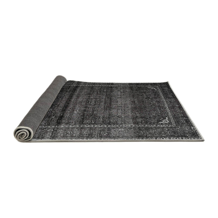 Sideview of Traditional Charcoal Black Persian Rug, tr4025