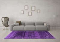 Machine Washable Persian Purple Traditional Rug, wshtr4025pur