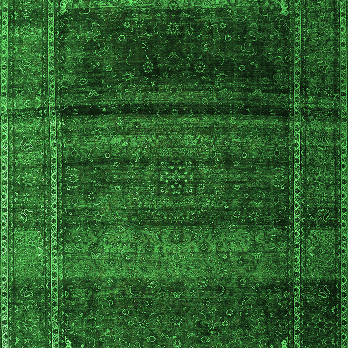 Serging Thickness of Machine Washable Persian Green Traditional Area Rugs, wshtr4025grn