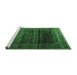 Sideview of Machine Washable Persian Emerald Green Traditional Area Rugs, wshtr4025emgrn