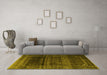 Machine Washable Persian Yellow Traditional Rug in a Living Room, wshtr4025yw