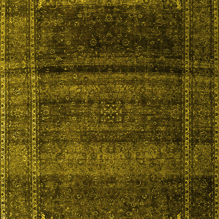 Machine Washable Persian Yellow Traditional Rug, wshtr4025yw