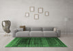 Machine Washable Persian Emerald Green Traditional Area Rugs in a Living Room,, wshtr4025emgrn