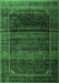 Machine Washable Persian Emerald Green Traditional Area Rugs, wshtr4025emgrn