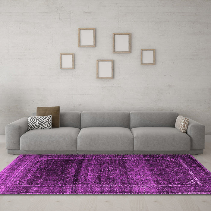 Machine Washable Persian Pink Traditional Rug in a Living Room, wshtr4025pnk